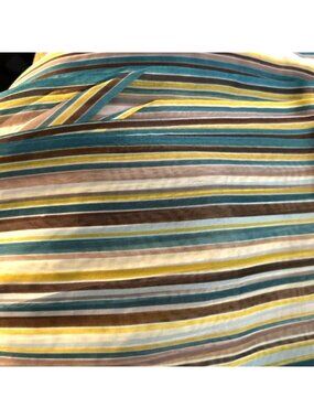 Organza Fabric Stripes Earthtones fabric 3.5 Yards 132 x 45 Lightweight Vintage